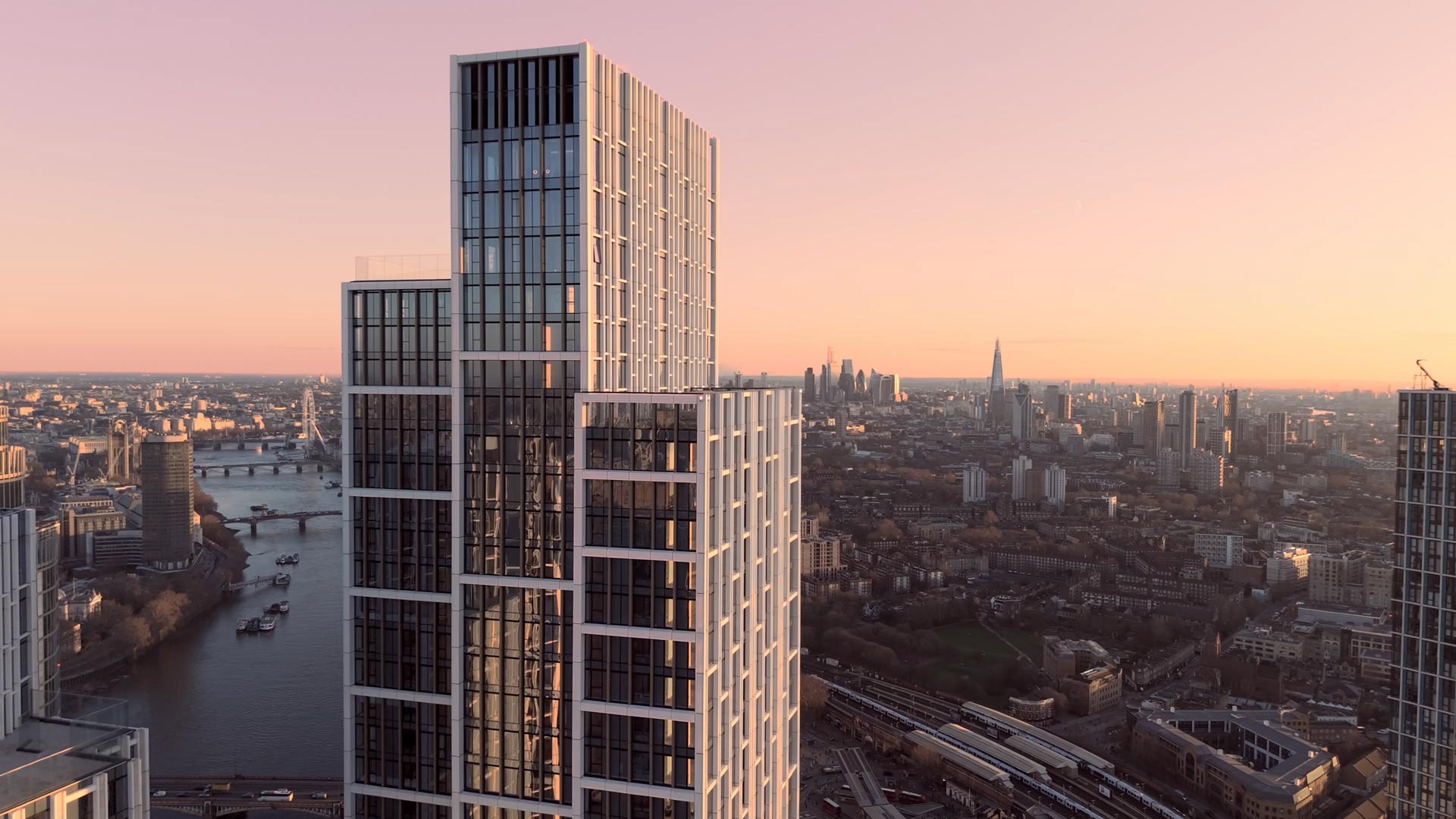River Park Tower and One Nine Elms on the London skyline